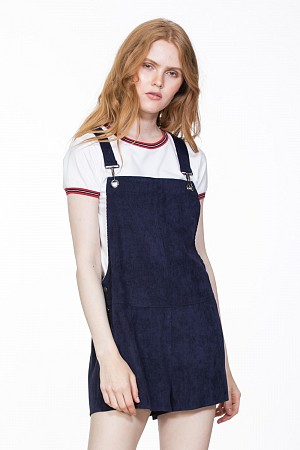 NAVY CORDUROY SHORT OVERALLS